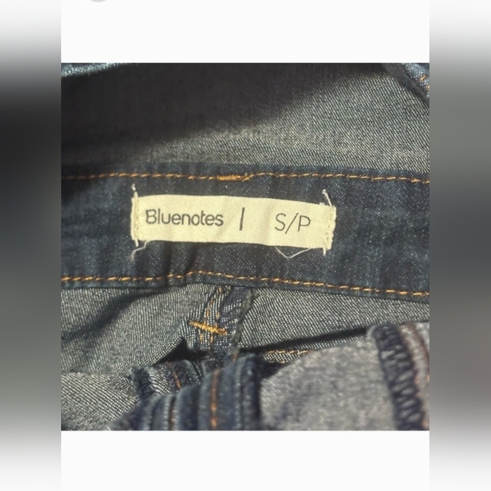 Bluenotes Denim Overalls Jumpsuit Zip Front Fitted Dark Wash - Size Small - Picture 12 of 12